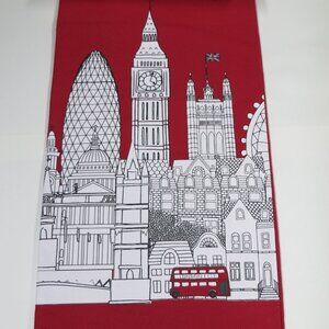 Red & White NEW architecture LONDON Hand Tea Towel art Cotton